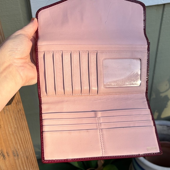 Coach Deep Red Patent Leather Wallet - Picture 12 of 14